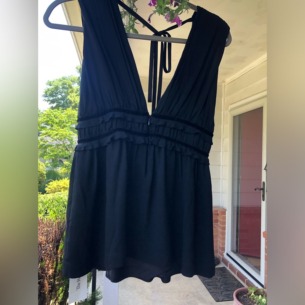 Robert Rodriguez 100% silk black sleeveless top. Size 2.